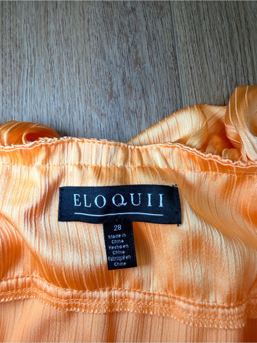 ELOQUII 28 Peach Ruffle Crop Tank Top Tie Front Plus Size Going Out Summer Date - Picture 2 of 10